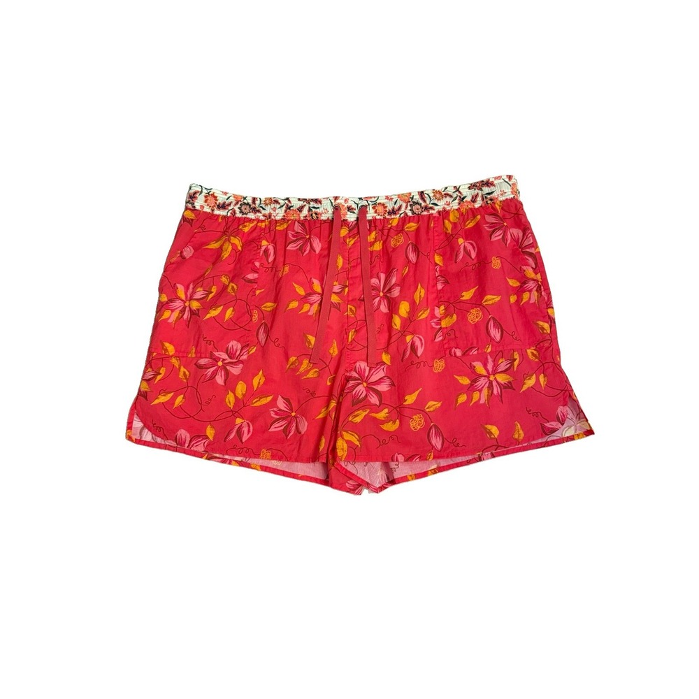 Sundance Shorts Womens 2X XXL Floral Pockets High Rise Cotton Pull On Boho NEW
